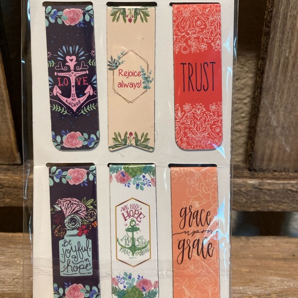 Religious Magnetic Bookmarks S/6, Faith Hope Love Bookmark Love Is My Anchor - Picture 8 of 8
